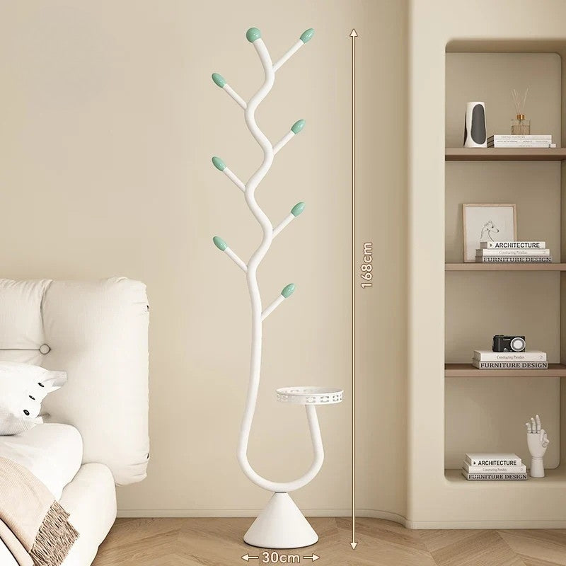 Porte Manteau sur Pied Rangement bas blanc