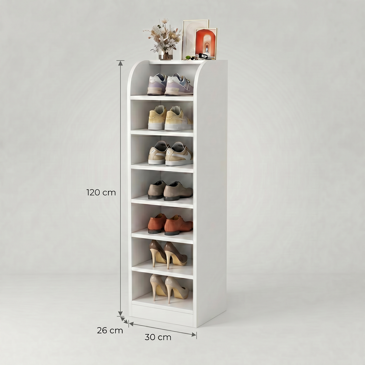 Meuble Chaussure Haut Blanc Ouvert
