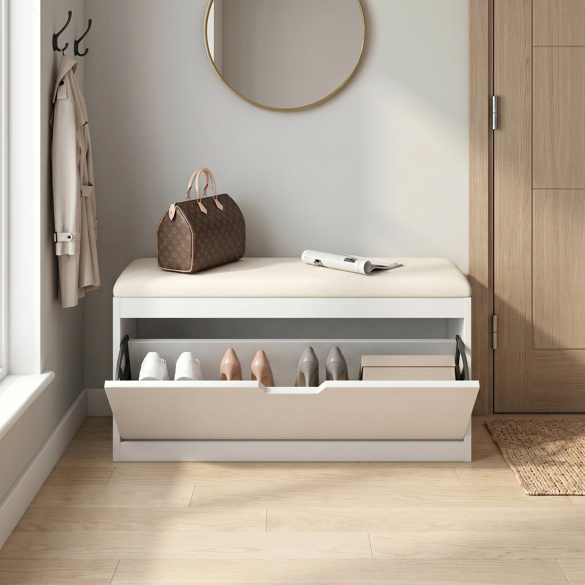 Meuble Chaussure Basculant avec Banc