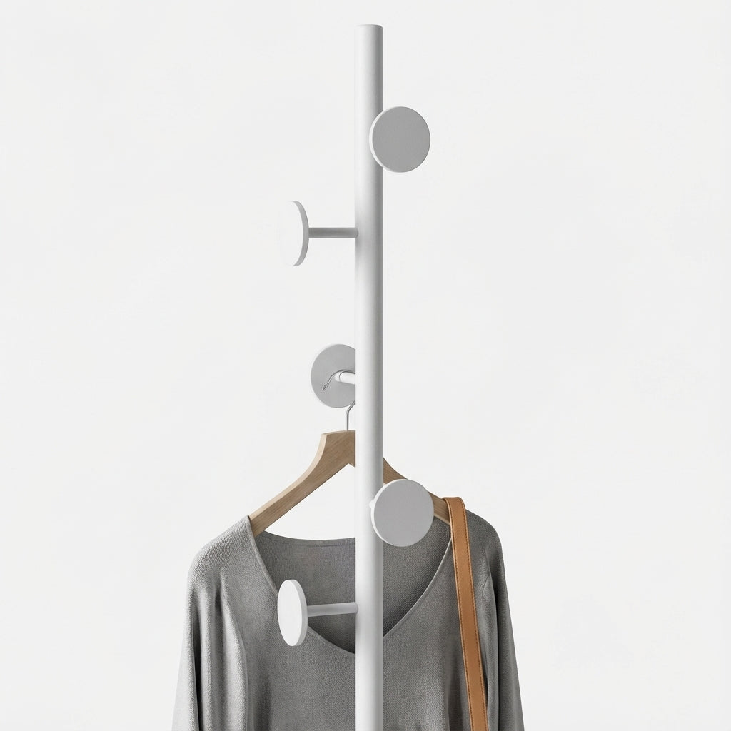 Porte Manteau sur Pied Champignon Blanc/noir