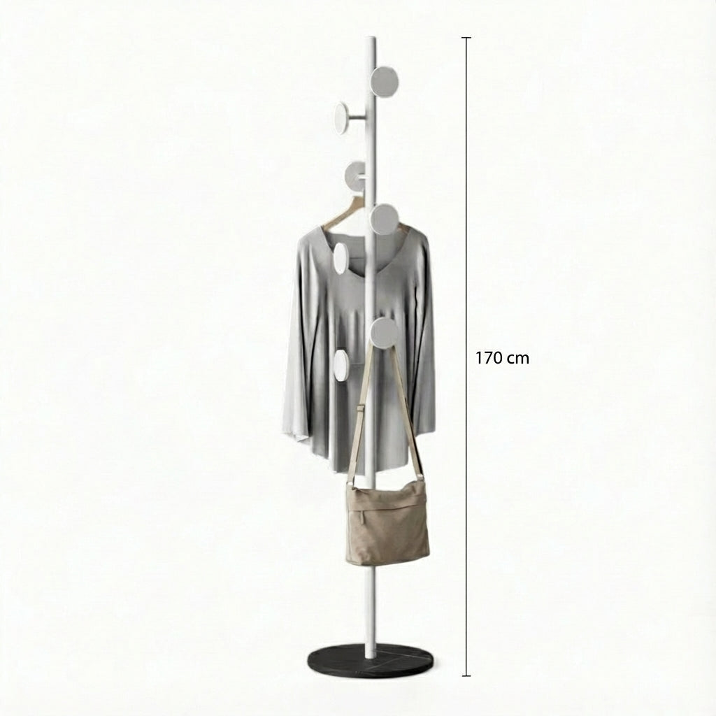 Porte Manteau sur Pied Champignon Blanc/noir