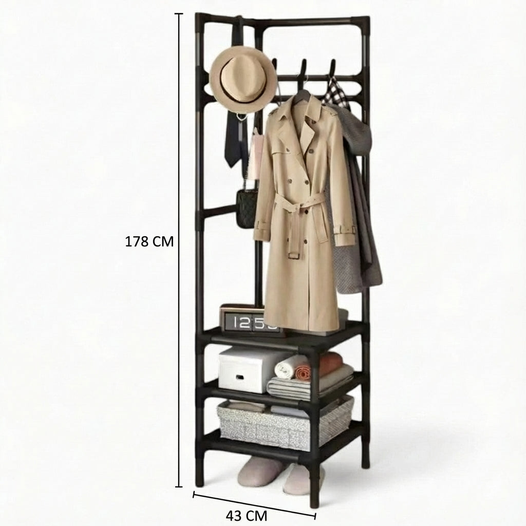 Porte Manteau Meuble Chaussure Rangement noir