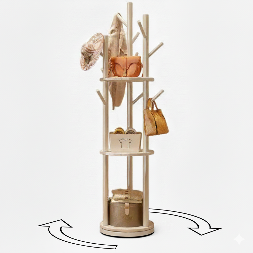 Porte Manteau sur Pied Entrée Grande Branche blanc