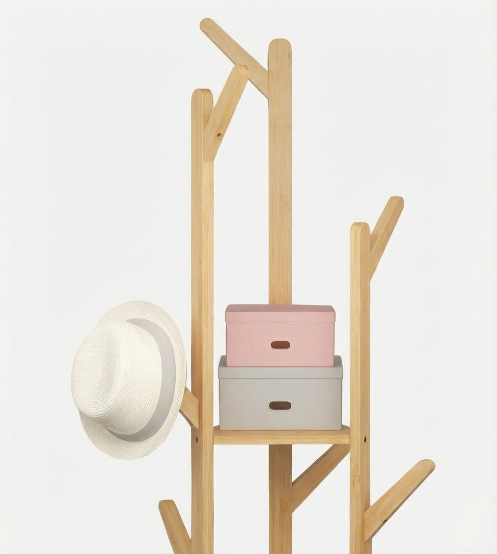 Porte Manteau sur Pied Entrée bois claire