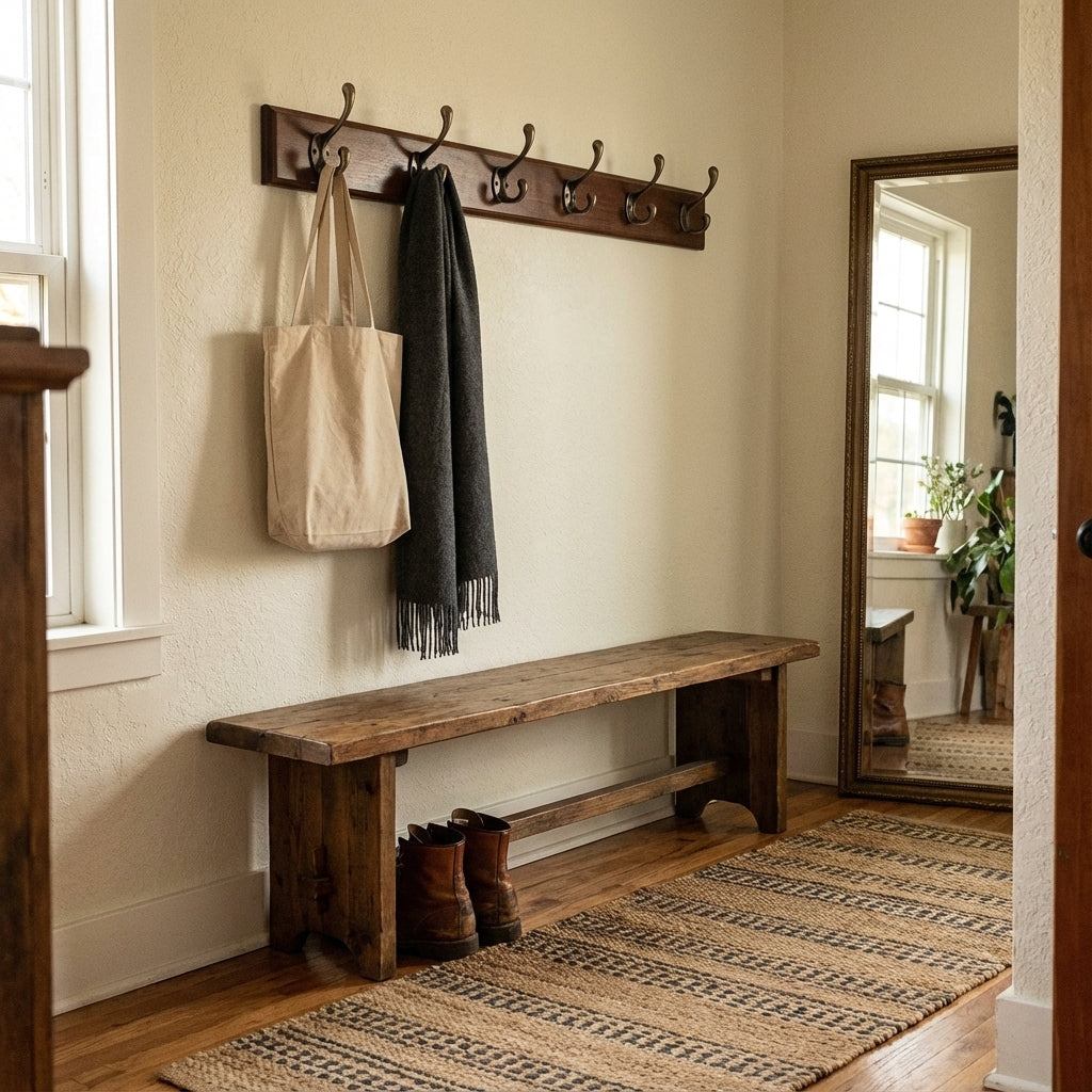 Porte Manteau entrée Ancien Grand Crochet bois