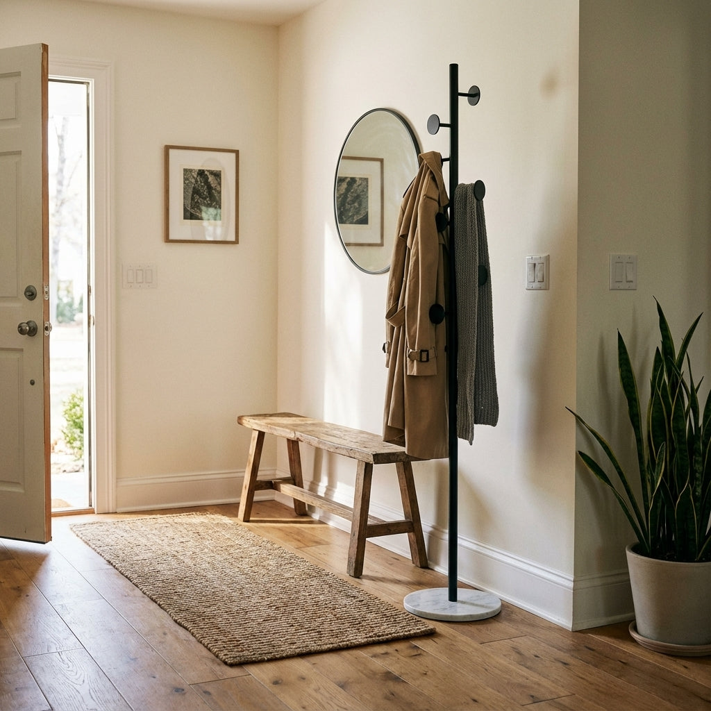 Porte Manteau sur Pied Champignon Noir/blanc