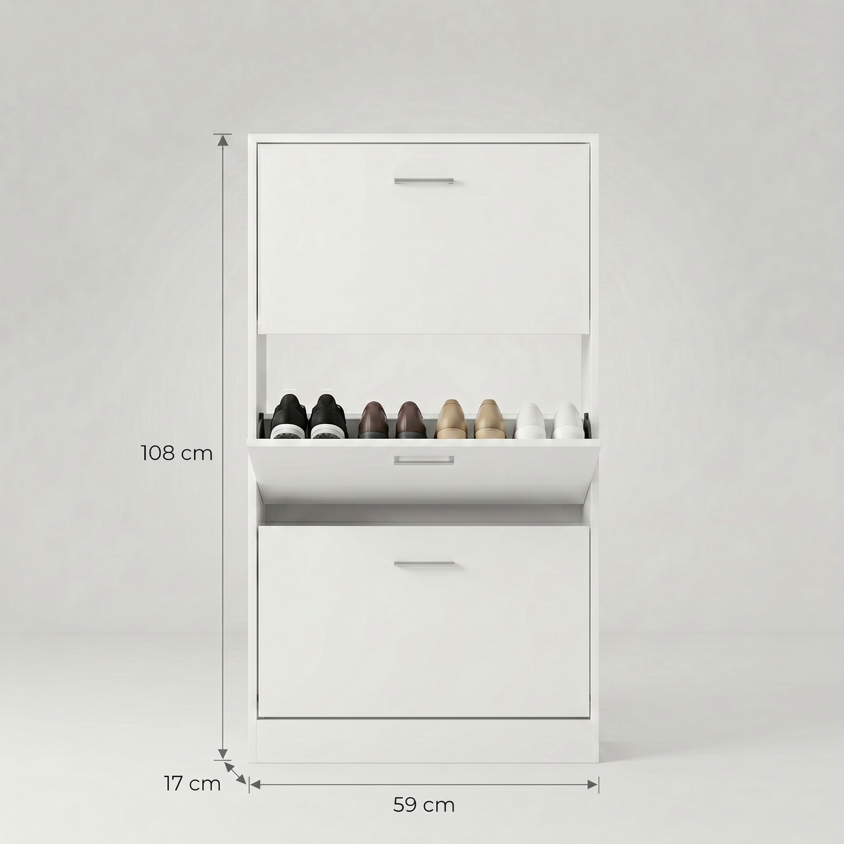 Meuble à Chaussures Blanc Chêne