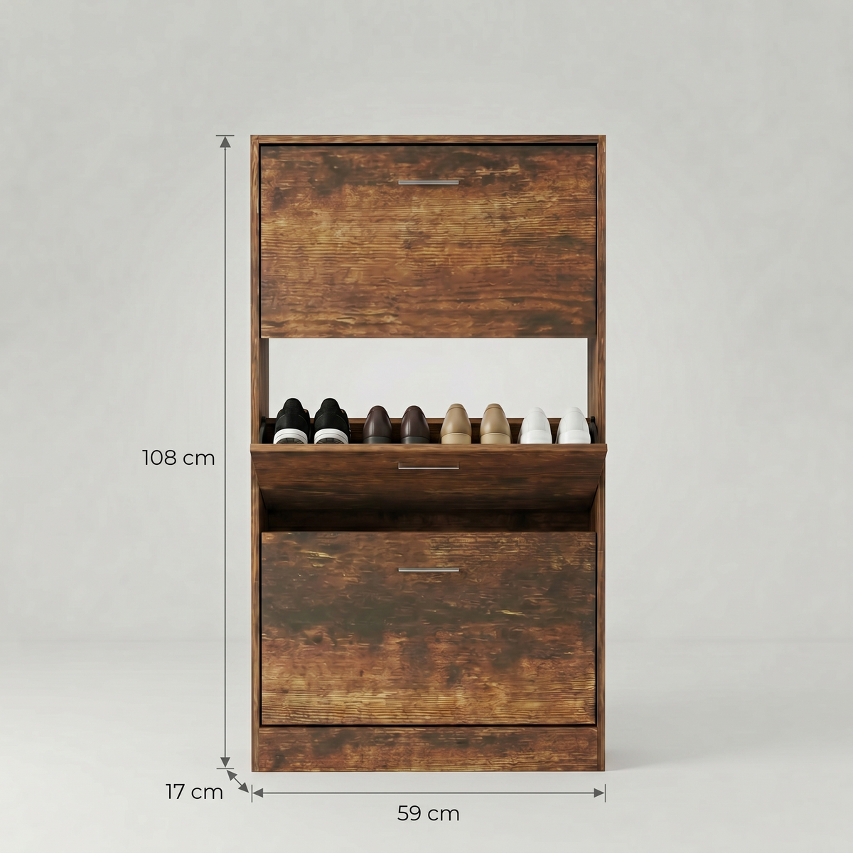Meuble Chaussure Chêne Foncé