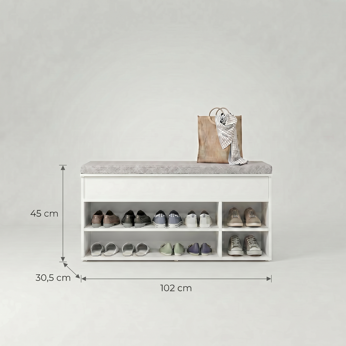 Meuble Chaussure Blanc et Banc