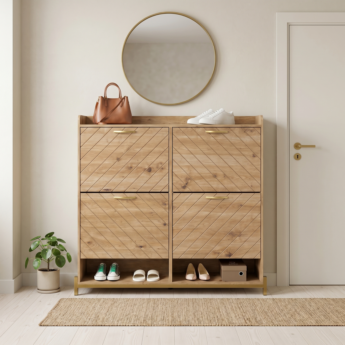 Meuble Rangement Chaussure Beige