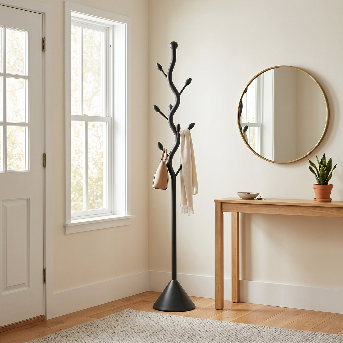 Porte Manteau sur Pied Design Arbre Noir
