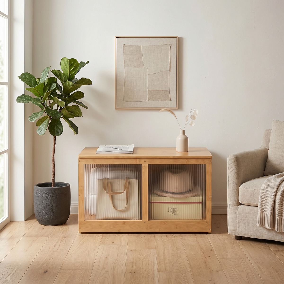 Meuble Chaussure Banc Bois Clair