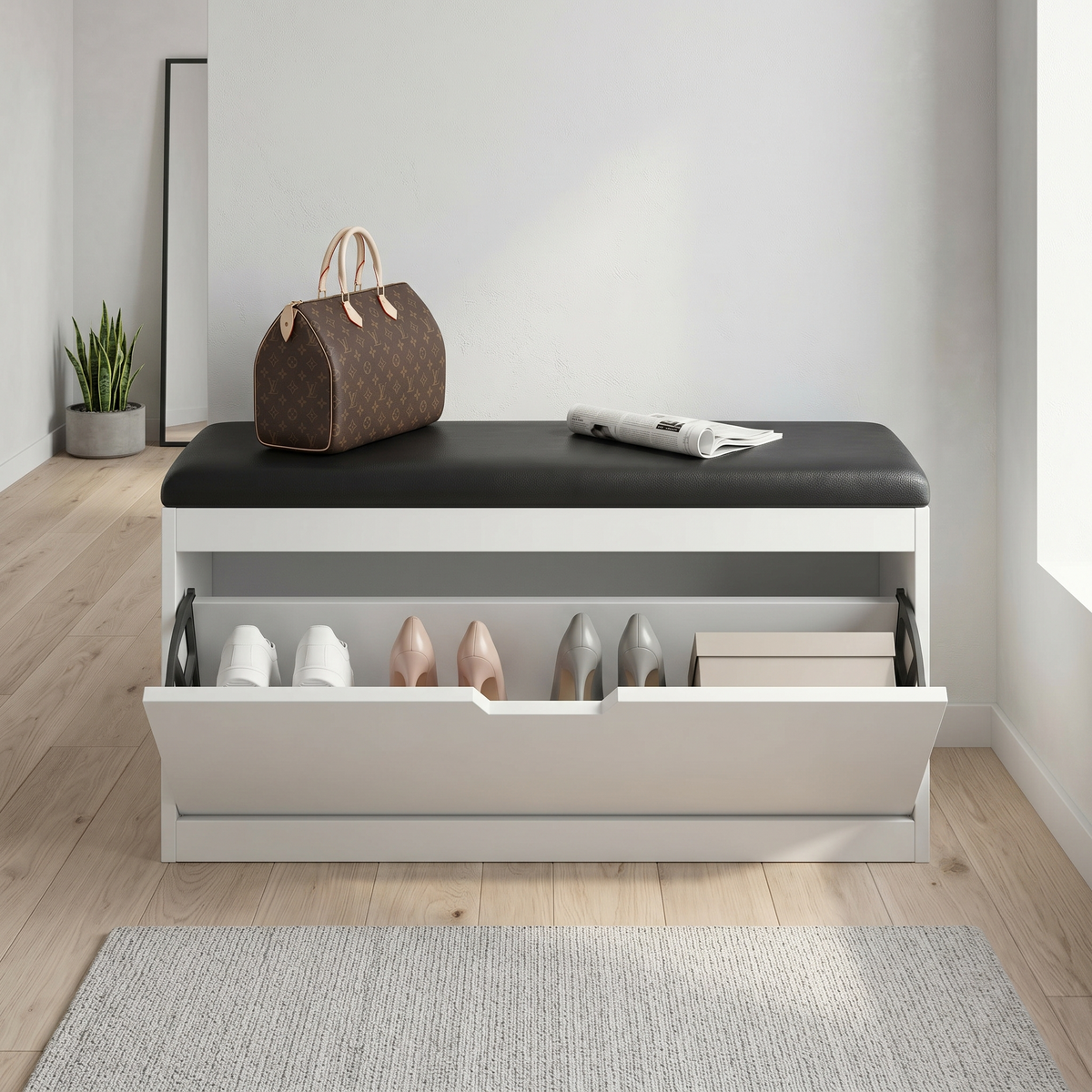 Meuble Chaussure Banc Tiroir Bascule
