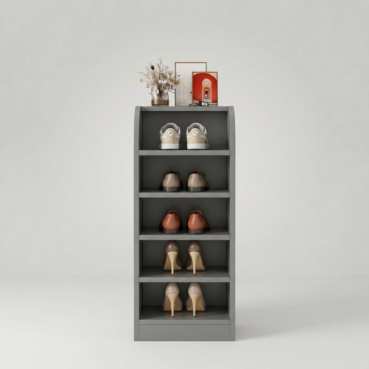 Petit Meuble à Chaussure Gris