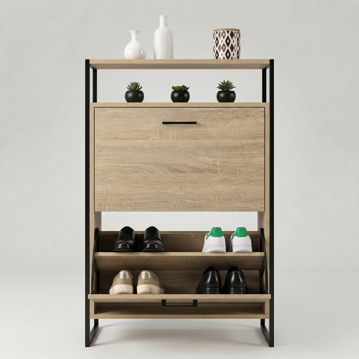 Meuble Chaussure 2 Portes Design Industriel