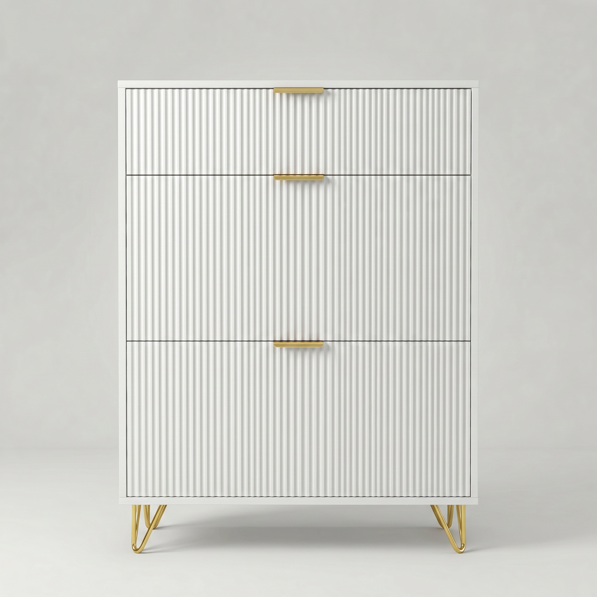 Meuble Chaussure Blanc et Doré