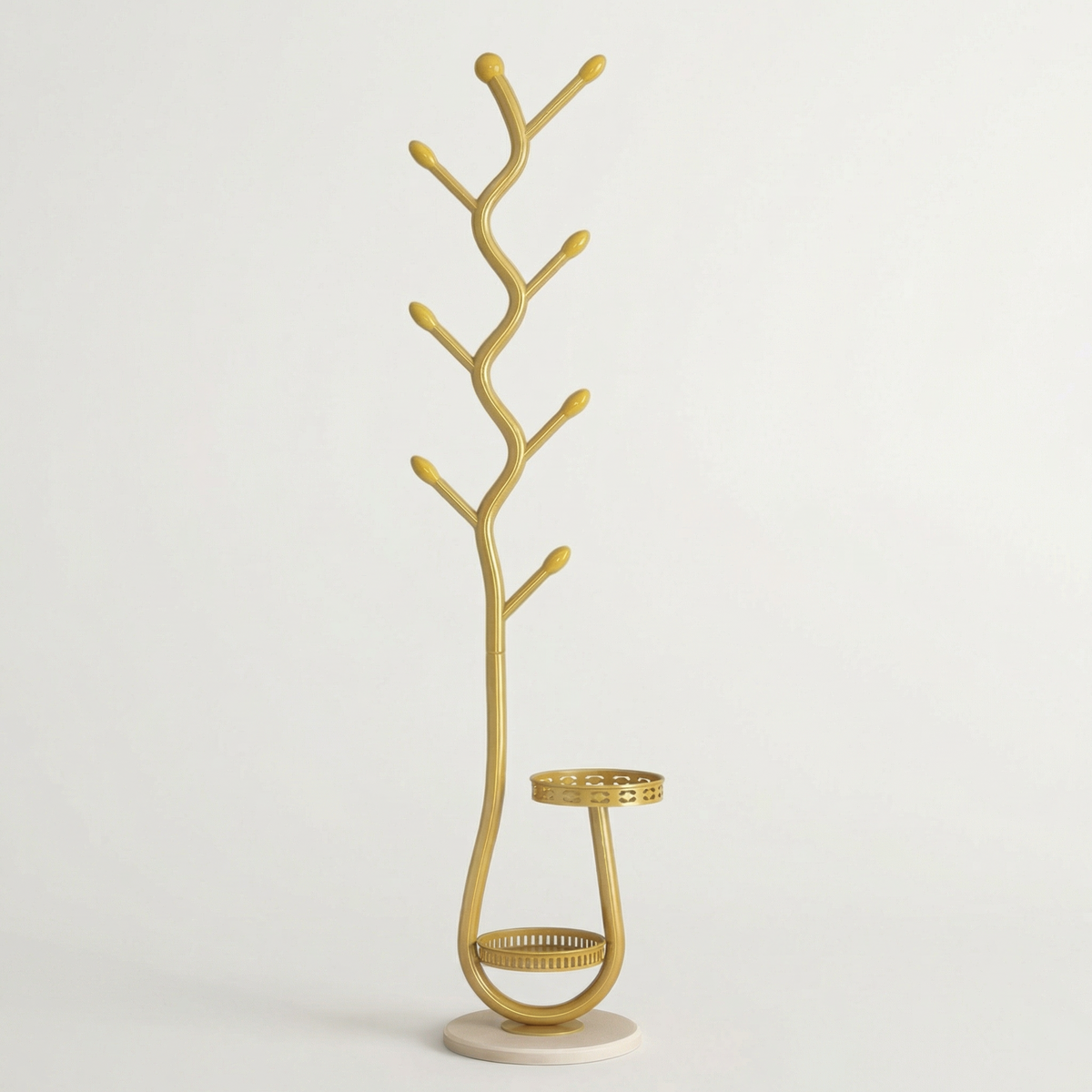 Porte Manteau sur Pied Rangement bas dorée