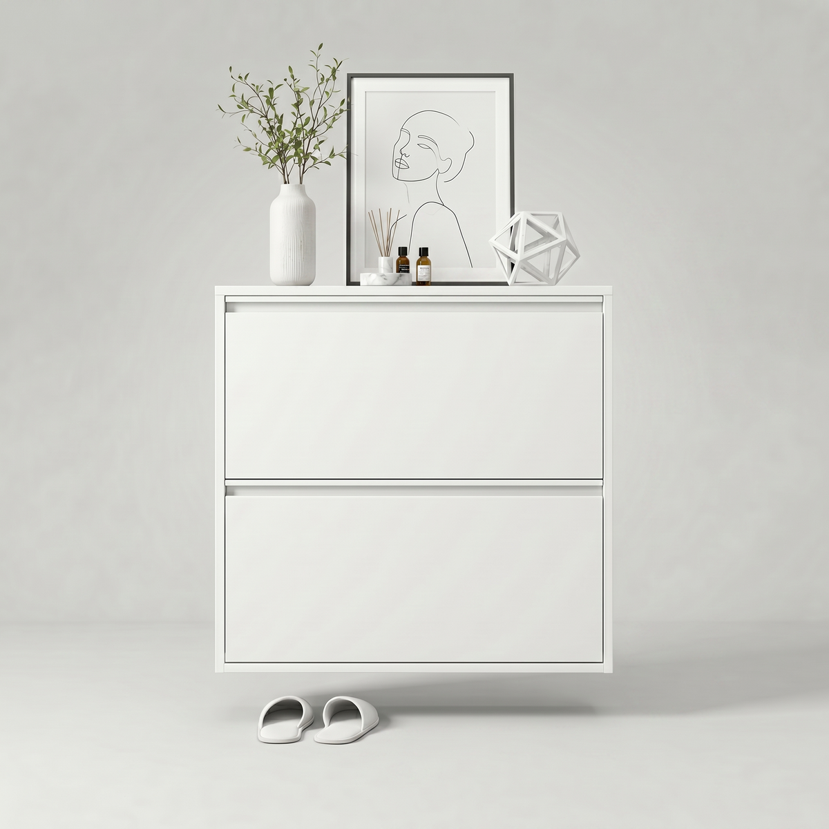 Meuble d'Entrée Suspendu Range Chaussures