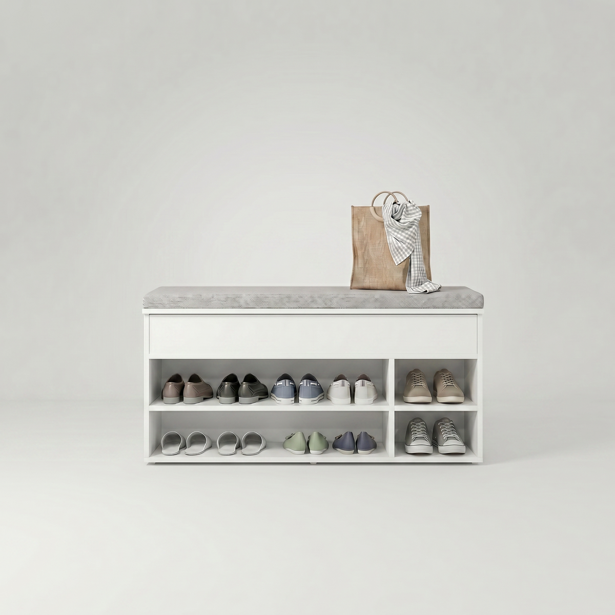 Meuble Chaussure Blanc et Banc