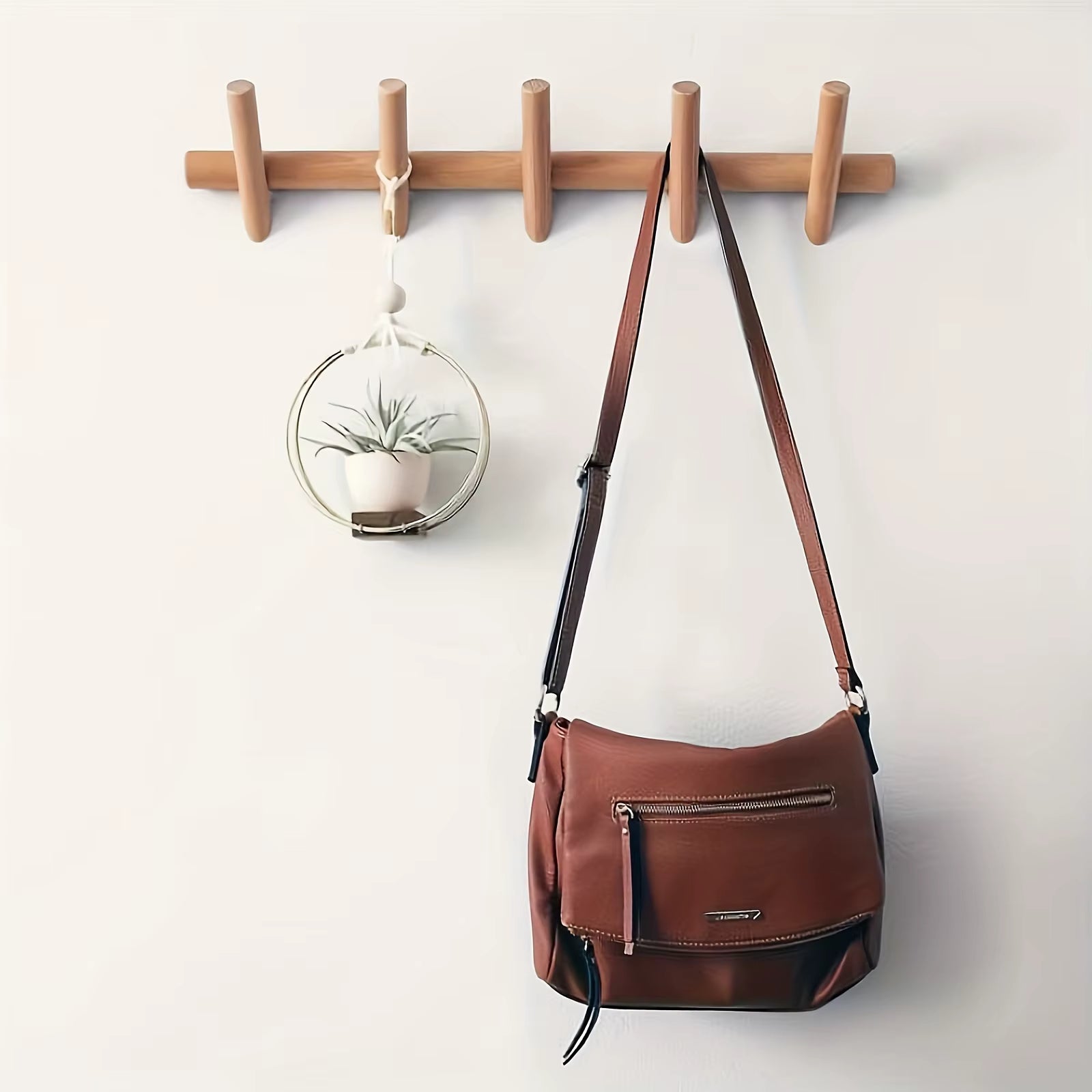 Porte Manteau Mural Rondin bois