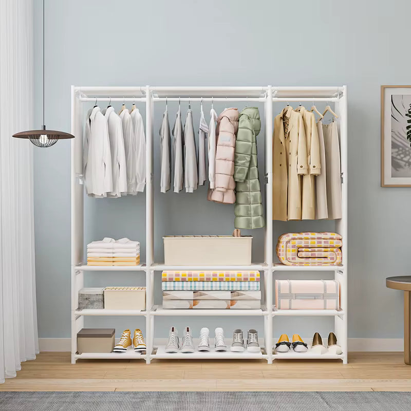 Porte Manteau Meuble Chaussure Triple Etagere Fermé blanc