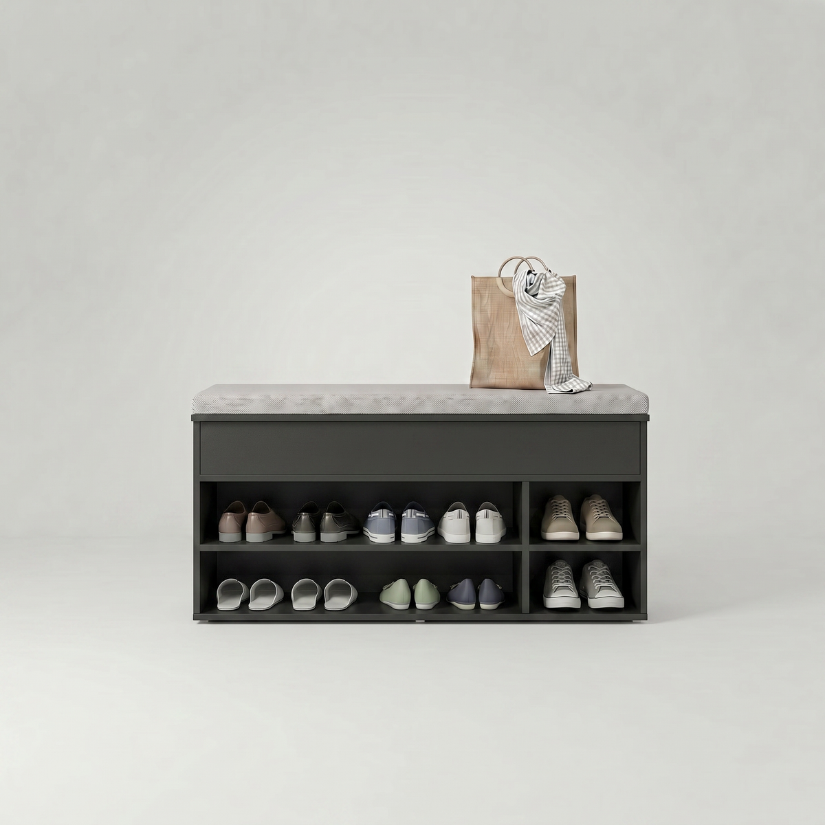 Meuble Chaussure avec Assise Noir