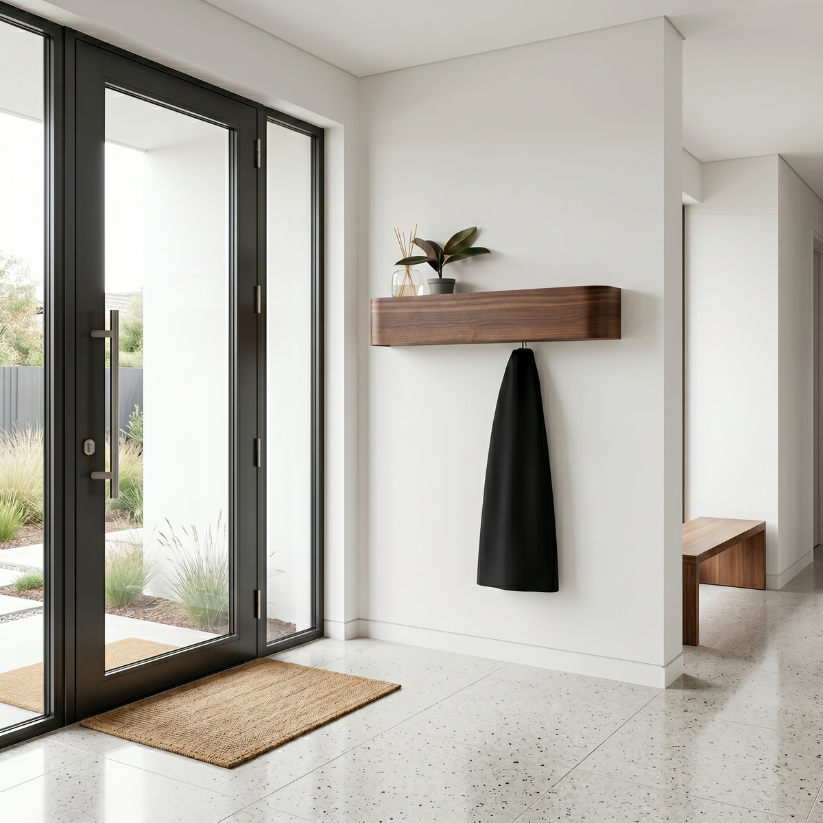 Porte Manteau Mural bois foncé
