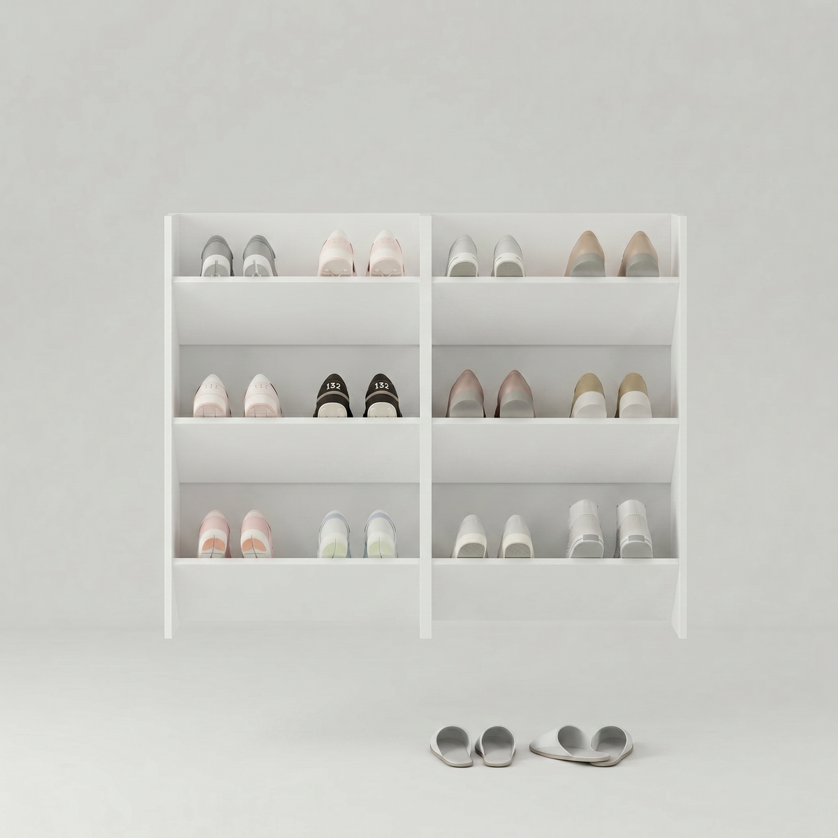 Rangement Mural Blanc pour Chaussure