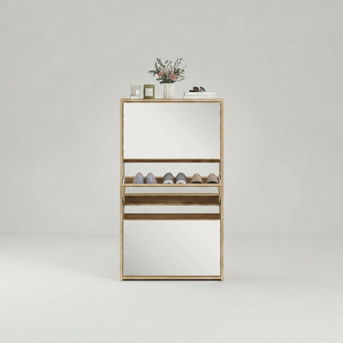 Meuble Chaussure Miroir Bois