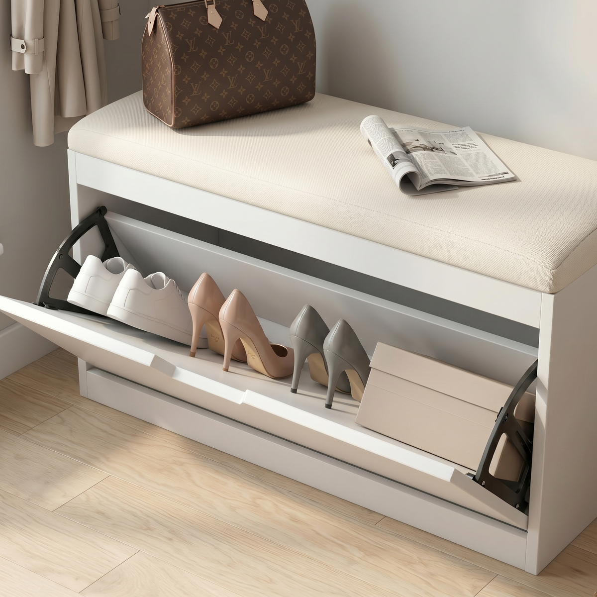 Meuble Chaussure Basculant avec Banc