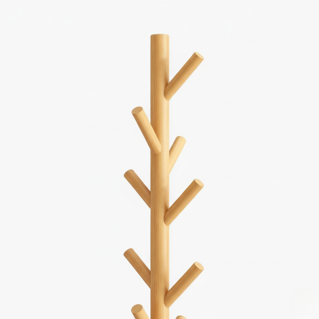 Porte Manteau sur Pied Arbre 12 Crochets bois claire