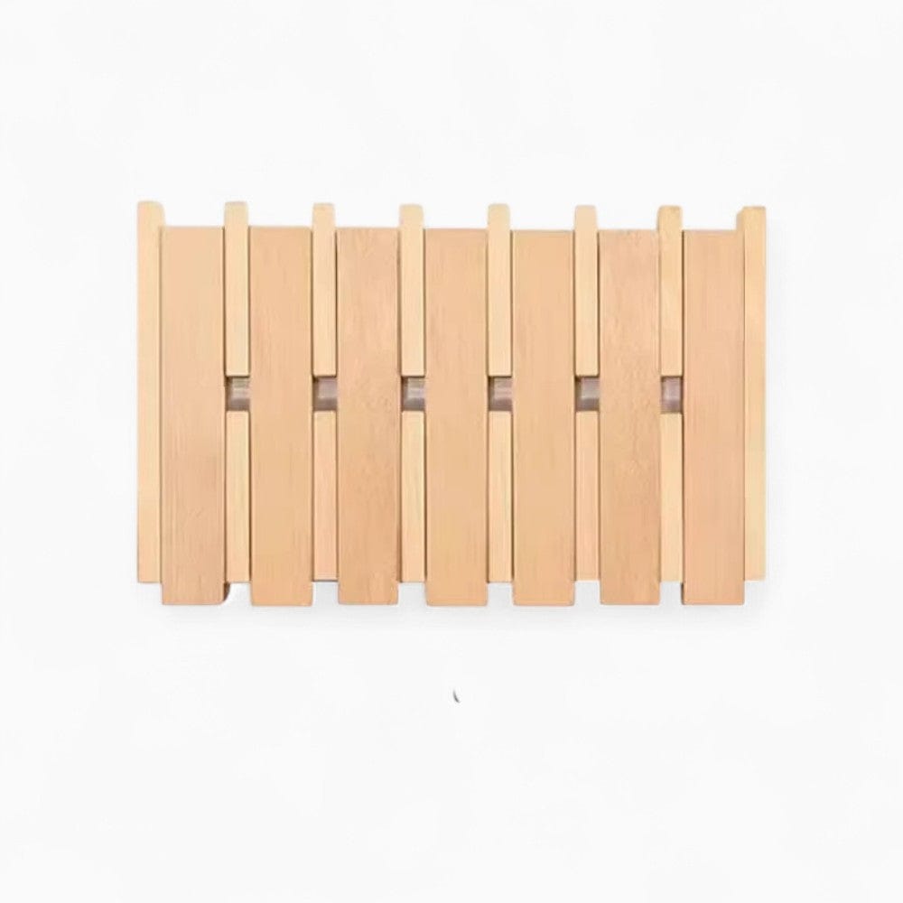 My Store Beige Porte Manteau bois - Carré claire