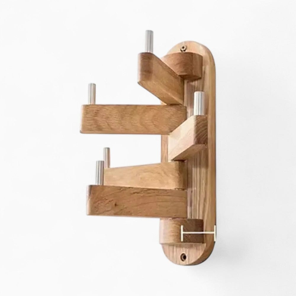 My Store Beige Porte Manteau bois Mural Pivotant