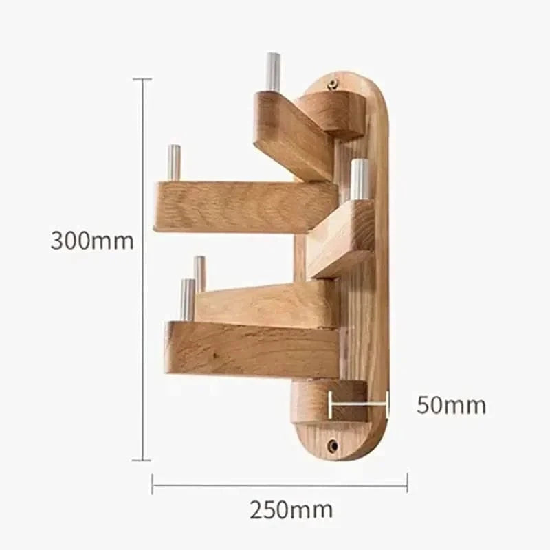 My Store Beige Porte Manteau bois Mural Pivotant