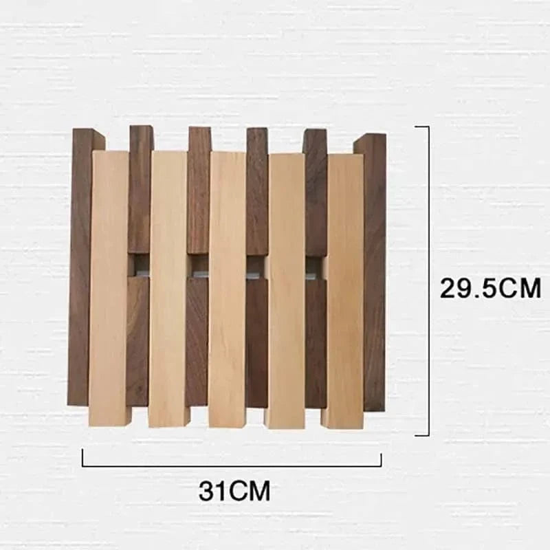 My Store Beige Porte Manteau bois Petit Carré