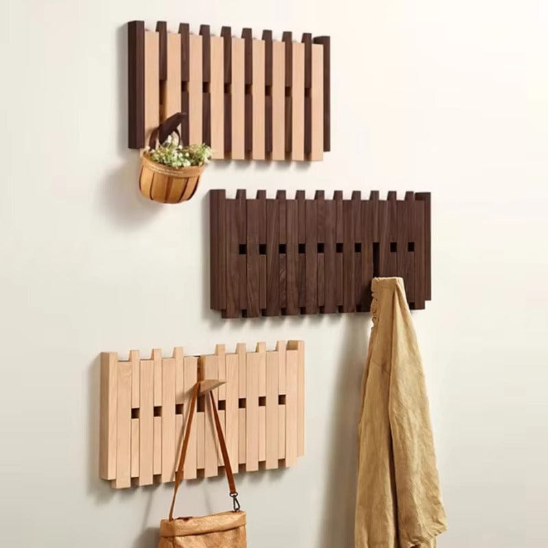 My Store Beige Porte Manteau bois - Petit Carré claire