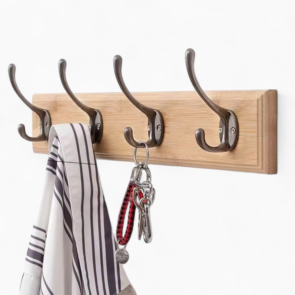 My Store Beige Porte Manteau entrée Ancien Crochet bois claire