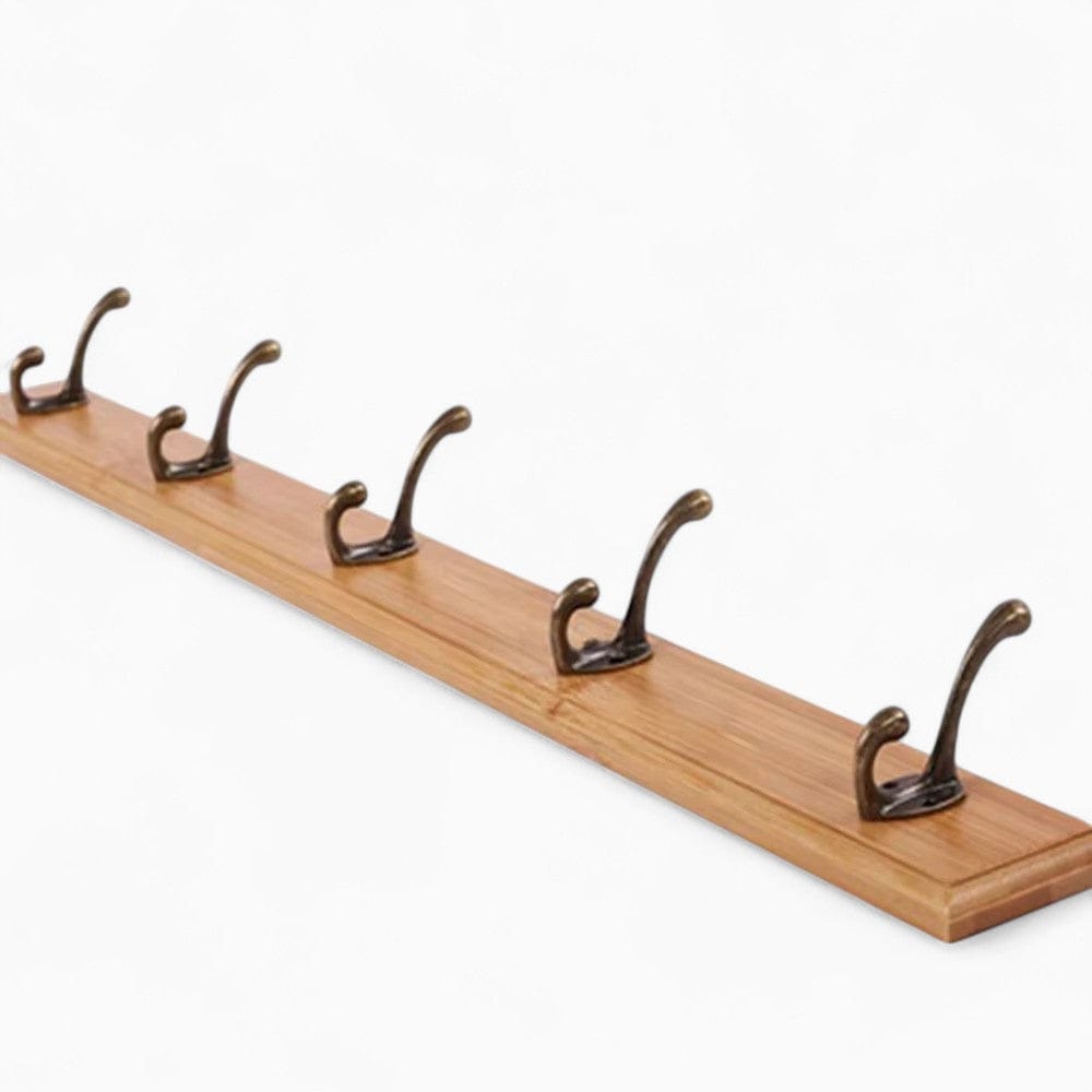 My Store Beige Porte Manteau entrée Ancien Grand Crochet bois claire