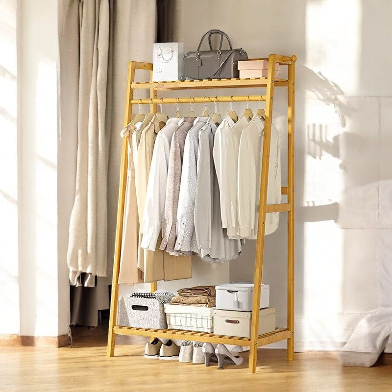 My Store Beige Porte Manteau Meuble Chaussure Dressing bois claire