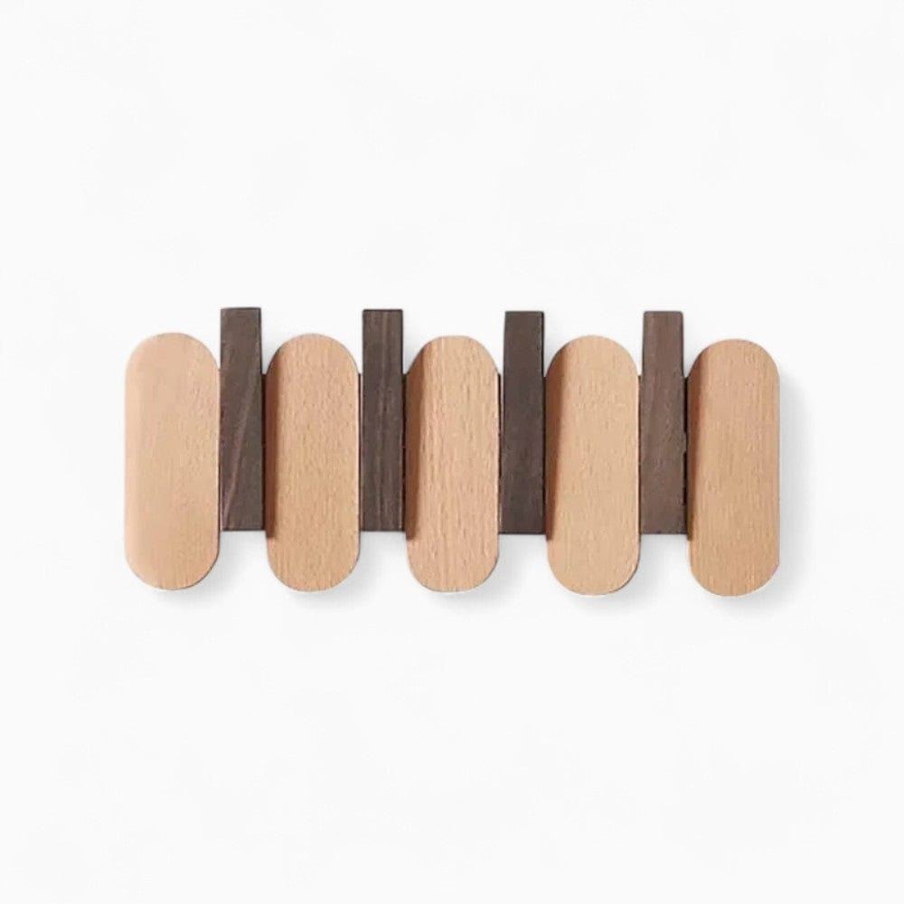 My Store Beige Porte Manteau Mural Design arrondi bois