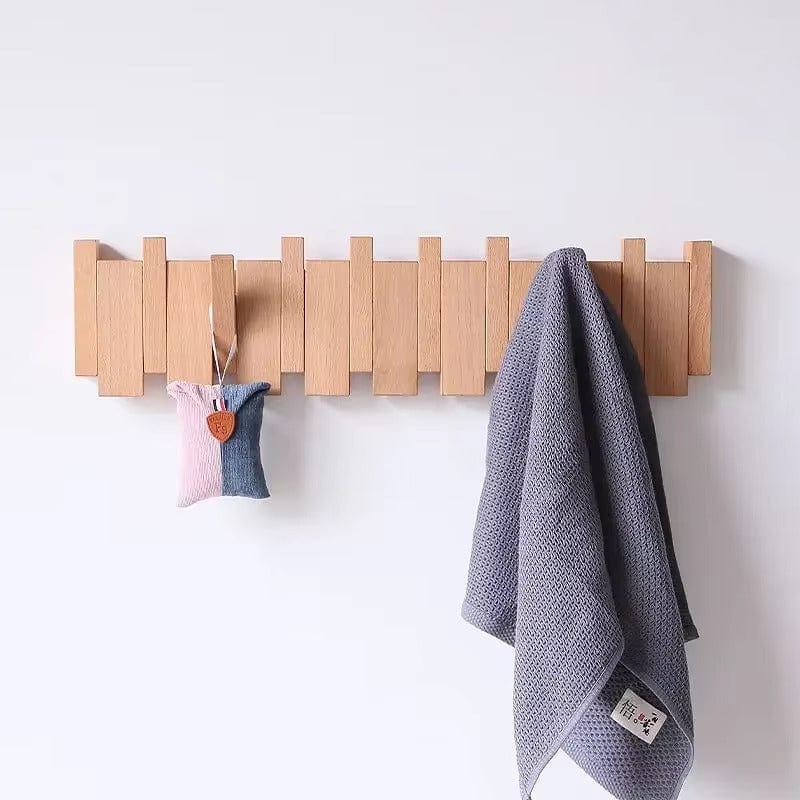 My Store Beige Porte Manteau Mural Design bois claire