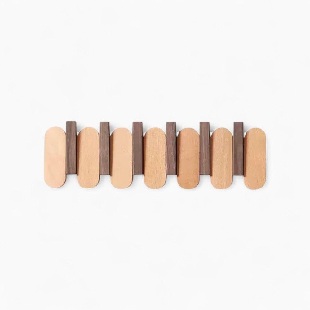 My Store Beige Porte Manteau Mural Grand Design arrondi bois