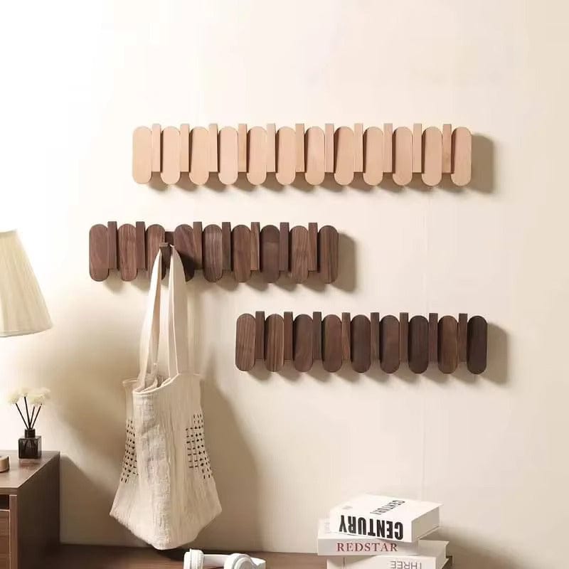 My Store Beige Porte Manteau Mural Grand Design arrondi bois claire