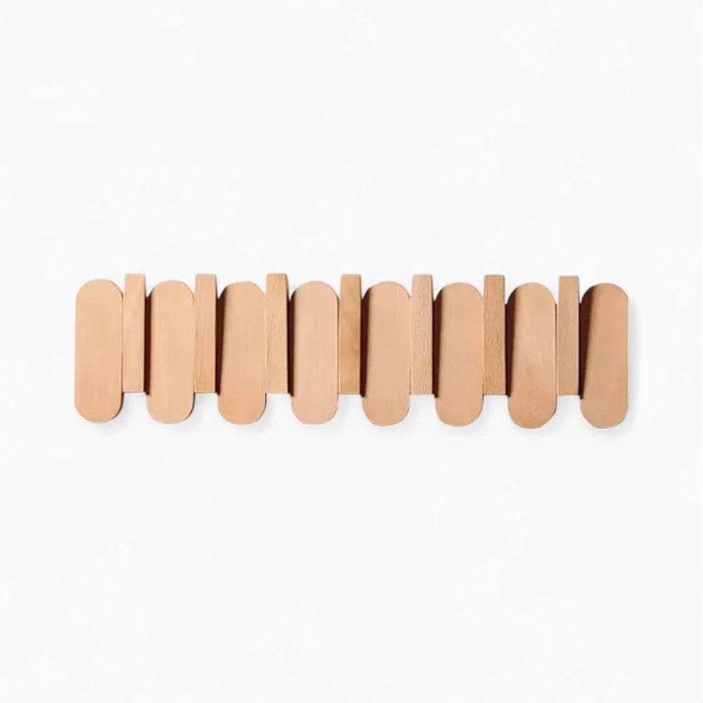 My Store Beige Porte Manteau Mural Grand Design arrondi bois claire