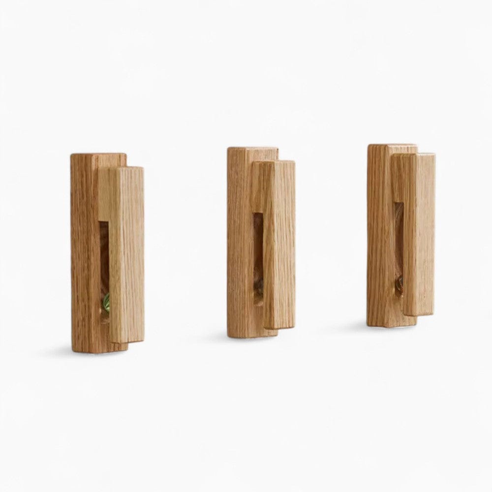 My Store Beige Porte Manteau salle de bain Barrette bois