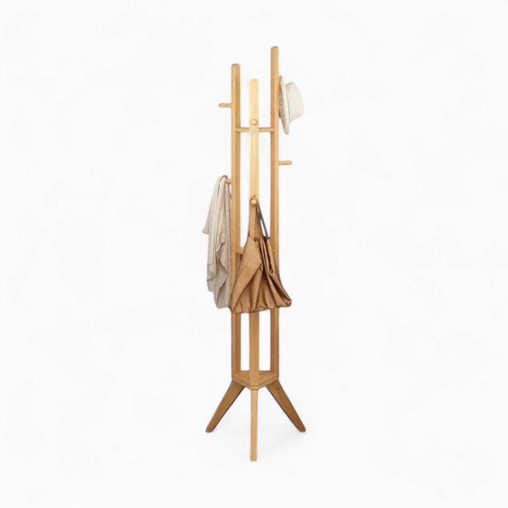 My Store Beige Porte Manteau sur Pied 3 Pied bois claire