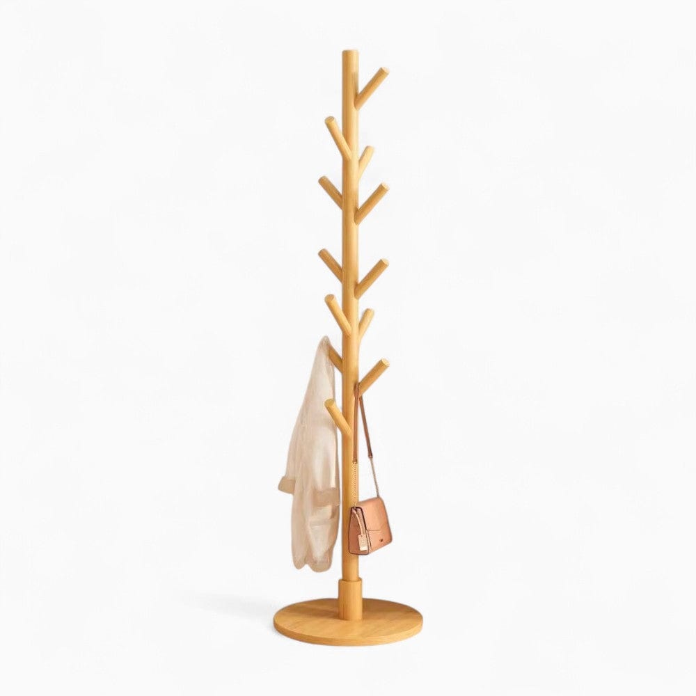 My Store Beige Porte Manteau sur Pied Arbre 12 Crochets bois claire