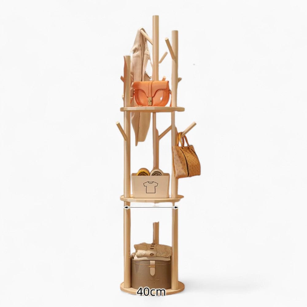 My Store Beige Porte Manteau sur Pied Entrée Grande Branche bois claire