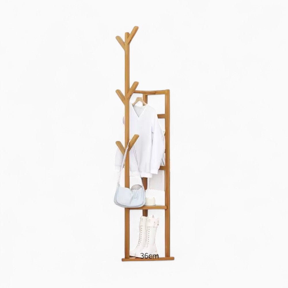 My Store Beige Porte Manteau sur Pied Multifonction bois claire