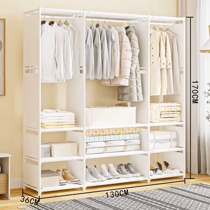 My Store Blanc Porte Manteau Meuble Chaussure Triple Etagere Fermé blanc